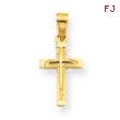 10k Diamond-Cut Cross Charm