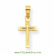 10k Diamond-Cut Cross Charm