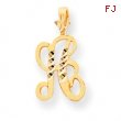 10k Diamond-cut Grooved Initial A Charm