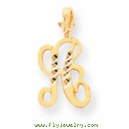 10k Diamond-cut Grooved Initial A Charm