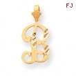 10k Diamond-cut Grooved Initial B Charm