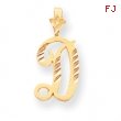 10k Diamond-cut Grooved Initial D Charm