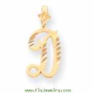 10k Diamond-cut Grooved Initial D Charm