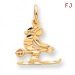 10k Diamond-cut Skier Charm