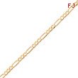 10K Gold 5.25mm Fancy Polished 8 Inch Link Bracelet