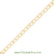 10K Gold 7.25mm 8 Inch Fancy Polished Link Bracelet