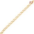 10K Gold 7mm Hand-Polished Anchor 8 Inch Link Chain Bracelet