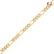 10K Gold Hand Polished 8 Inch Figaro Chain Bracelet