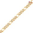 10K Gold Hand Polished 8 Inch Figaro Chain Bracelet