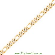 10K Gold Hand Polished 8 Inch Figaro Chain Bracelet