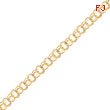 10K Gold Solid Double Link Charm Bracelet