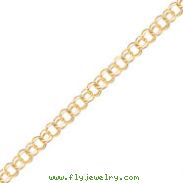 10K Gold Solid Double Link Charm Bracelet