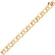 10K Gold Solid Double Link Charm Bracelet