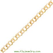 10K Gold Solid Double Link Charm Bracelet