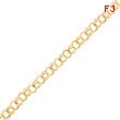 10K Gold Solid Double Link Charm Bracelet