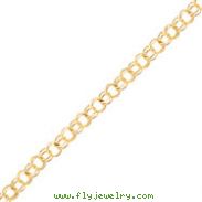 10K Gold Solid Double Link Charm Bracelet