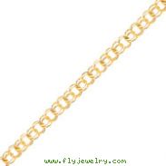 10K Gold Solid Double Link Charm Bracelet