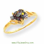 10k Heart Mystic Fire Topaz & .01ct Diamond Ring