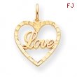 10k LOVE IN HEART CHARM