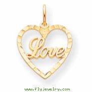 10k LOVE IN HEART CHARM