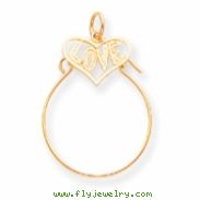 10k Love in Heart Charm Holder