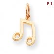 10k Musical Note Charm