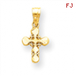 10k Polished Cross Charm