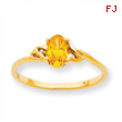 10k Polished Geniune Citrine Birthstone Ring