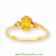 10k Polished Geniune Citrine Birthstone Ring