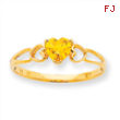 10k Polished Geniune Citrine Birthstone Ring