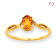 10k Polished Geniune Citrine Birthstone Ring