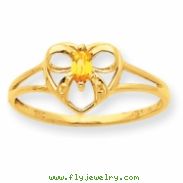 10k Polished Geniune Citrine Birthstone Ring