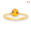 10k Polished Geniune Diamond & Citrine Birthstone Ring