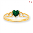 10k Polished Geniune Emerald Birthstone Ring