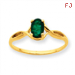 10k Polished Geniune Emerald Birthstone Ring