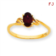 10k Polished Geniune Garnet Birthstone Ring