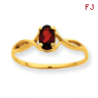 10k Polished Geniune Garnet Birthstone Ring