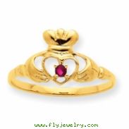 10k Polished Geniune Garnet Birthstone Ring