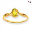 10k Polished Geniune Peridot Birthstone Ring