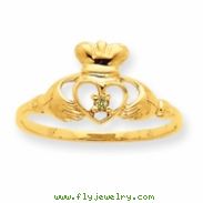 10k Polished Geniune Peridot Birthstone Ring