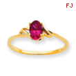 10k Polished Geniune Ruby Birthstone Ring