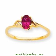 10k Polished Geniune Ruby Birthstone Ring