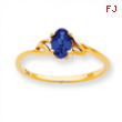 10k Polished Geniune Sapphire Birthstone Ring