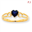 10k Polished Geniune Sapphire Birthstone Ring