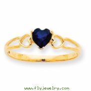 10k Polished Geniune Sapphire Birthstone Ring