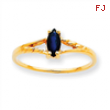 10k Polished Geniune Sapphire Birthstone Ring