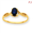 10k Polished Geniune Sapphire Birthstone Ring