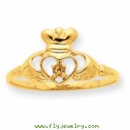 10k Polished Geniune White Topaz Birthstone Ring