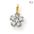 10k Small CZ Flower Charm