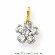 10k Small CZ Flower Charm